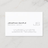 Elegant Monogram Duidelijk Modern Slank Ontwerp Po Visitekaartje (Voorkant)