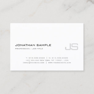 Elegant Monogram Duidelijk Modern Slank Ontwerp Po Visitekaartje
