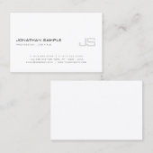 Elegant Monogram Duidelijk Modern Slank Ontwerp Po Visitekaartje (Voorkant / Achterkant)