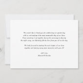 Elegant Monogram Dusty Blue Wedding Bedankkaart (Achterkant)