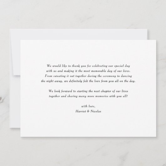 Elegant Monogram Dusty Blue Wedding Bedankkaart (Achterkant)