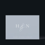 Elegant Monogram Dusty Blue Wedding Bedankkaart<br><div class="desc">Elegant trouwmonogram bedankt je kaart. Deze trouwmonogram kaart bevat elegante scriptampersand en klassieke typografie. Personaliseer door uw eigen monogram en andere details toe te voegen. Dit minimalistische monogram bruiloft bedankt je kaart zal ook perfect zijn als een paar kantoorbenodigdheden.</div>