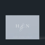 Elegant Monogram Dusty Blue Wedding Bedankkaart<br><div class="desc">Elegant trouwmonogram bedankt je kaart. Deze trouwmonogram kaart bevat elegante scriptampersand en klassieke typografie. Personaliseer door uw eigen monogram en andere details toe te voegen. Dit minimalistische monogram bruiloft bedankt je kaart zal ook perfect zijn als een paar kantoorbenodigdheden.</div>