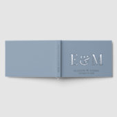 Elegant Monogram Dusty Blue Wedding Gastenboek (Volledig)