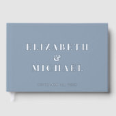 Elegant Monogram Dusty Blue Wedding Gastenboek (Voorkant)