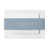 Elegant Monogram Dusty Blue Wedding Uitnodigingen Wikkel (Voorkant Voorbeeld)