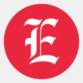 Elegant monogram E Ronde Sticker (Voorkant)