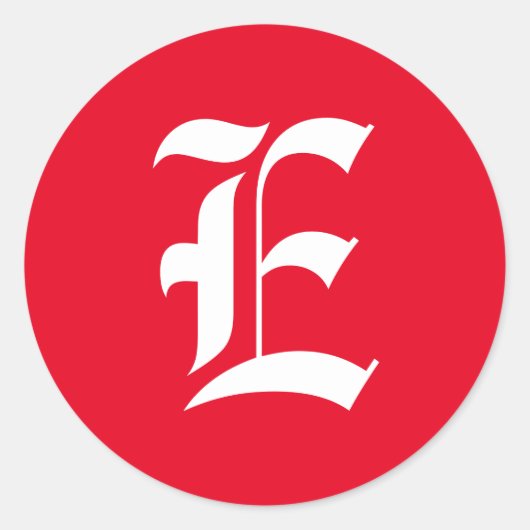 Elegant monogram E Ronde Sticker (Voorkant)
