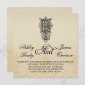Elegant Monogram E Wedding Invitaties Kaart (Voorkant / Achterkant)