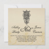 Elegant  Monogram E Wedding Invitaties Kaart (Voorkant)
