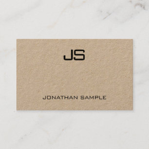 Elegant monogram echt kraftpapier modern visitekaartje