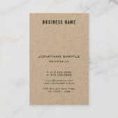 Elegant monogram Echte Kraft Moderne Verticaal Ont Visitekaartje (Achterkant)