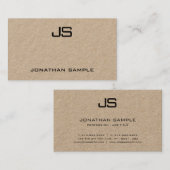 Elegant Monogram Echte Kraftpapier-Document Modern Visitekaartje (Voorkant / Achterkant)