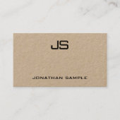 Elegant Monogram Echte Kraftpapier-Document Modern Visitekaartje (Voorkant)