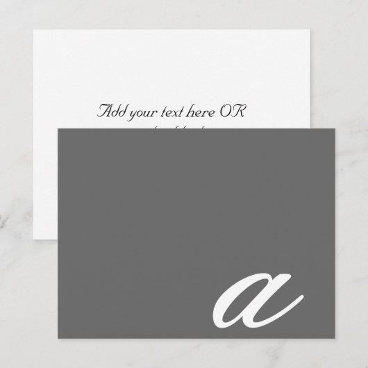 Elegant monogram Een zwart-witte Kaart (Voorkant / Achterkant)