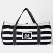 Elegant Monogram Eenvoudig Chic B & W Gestreept Plunjezak (Voorkant)