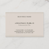 Elegant Monogram Eenvoudig platte plaat Profession Visitekaartje (Achterkant)