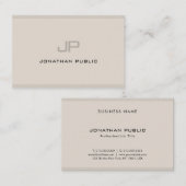 Elegant Monogram Eenvoudig platte plaat Profession Visitekaartje (Voorkant / Achterkant)