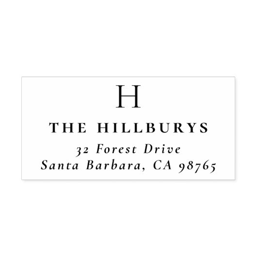 Elegant monogram Eenvoudig retouradres Zelfinktende Stempel (Design)