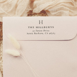 Elegant monogram Eenvoudig retouradres Zelfinktende Stempel