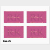 Elegant Monogram Eenvoudig Roze Modern Rechthoekige Sticker (Vel)