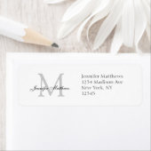 Elegant Monogram Eenvoudige Adresetiketten Etiket (Insitu)