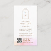 Elegant monogram eenvoudige boog | Blush Pink Visitekaartje (Achterkant)