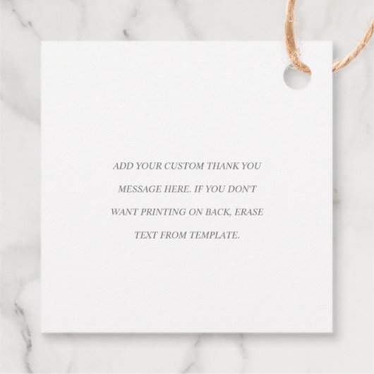 Elegant Monogram Eenvoudige bruiloft Dank u Bedankjes Labels (Achterkant)