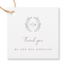 Elegant Monogram Eenvoudige bruiloft Dank u