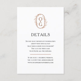 Elegant monogram Eenvoudige typografie Weddenschap Informatiekaartje