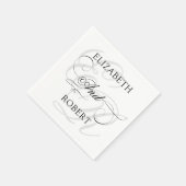 Elegant Monogram Eenvoudige Witte Bruiloft Servet (Hoek)