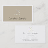 Elegant Monogram elite Design Sleek Plain Luxe Visitekaartje (Voorkant / Achterkant)