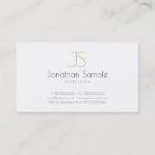 Elegant Monogram elite Design Sleek Plain Luxe Visitekaartje (Achterkant)