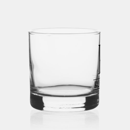 Elegant monogram en achternaam bruiloft whisky glas (Rechts)