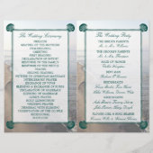 Elegant monogram en Blauwgroen Scallop Beach Wedde (Achterkant)