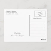 Elegant monogram en Blauwgroen Scallop Beach Wedde Briefkaart (Achterkant)