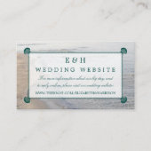 Elegant monogram en Blauwgroen Scallop Beach Wedde Informatiekaartje (Voorkant)