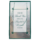 Elegant monogram en Blauwgroen Scallop Beach Wedde Klein Cadeauzakje (Voorkant)