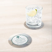 Elegant monogram en Blauwgroen Scallop Beach Wedde Ronde Kartonnen Onderzetter (Insitu)