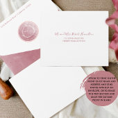 Elegant Monogram en Burgundy Waterverf Wedding All In One Uitnodiging