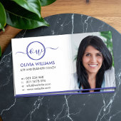 Elegant Monogram en foto Visitekaartje