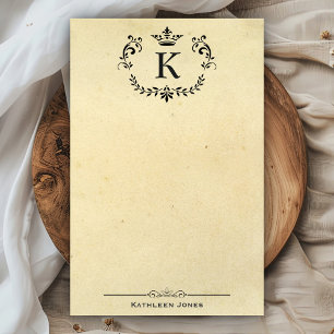 Elegant monogram en naam   Aangepast  papier