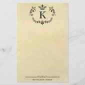 Elegant monogram en naam | Aangepast  papier (Voorkant)