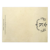 Elegant Monogram en Naam | Aangepast Vintage Papie Notitieblok (Voorkant)