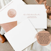 Elegant Monogram en Terracotta Waterverf Wedding All In One Uitnodiging