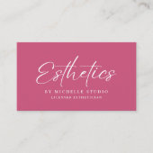 Elegant Monogram Estheetica Pink Wit Visitekaartje (Voorkant)