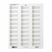 Elegant Monogram Eucalyptus Groen retouradres Etiket (Full Sheet)