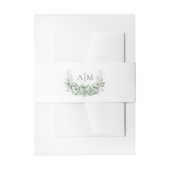 Elegant Monogram Eucalyptus Wedding Uitnodigingen Wikkel (Voorkant Voorbeeld)