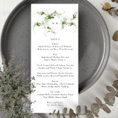 Elegant Monogram | Eucalyptus Wreath Wedding Menu