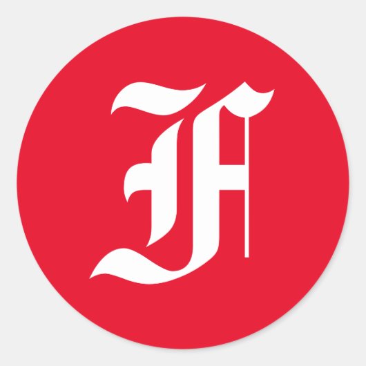 Elegant monogram F Ronde Sticker (Voorkant)